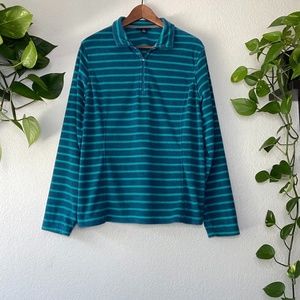 Lands' End Sweater Light Green Stripe